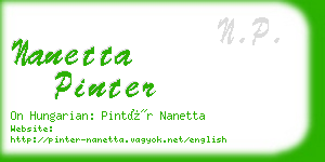 nanetta pinter business card
